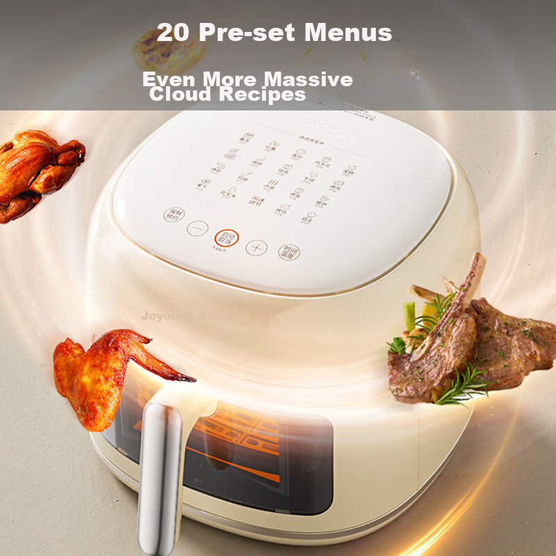 Joyoung Air Fryer, No Flipping Required, 6L Large Capacity, One-Button Smart Tou...