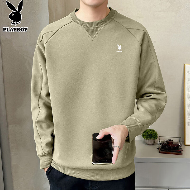 Playboy Sweatshirt for Men, Round Neck, Autumn New Retro Moisture-Wicking Men's...