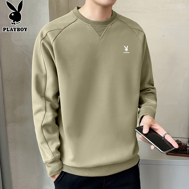 Playboy Sweatshirt for Men, Round Neck, Autumn New Retro Moisture-Wicking Men's...