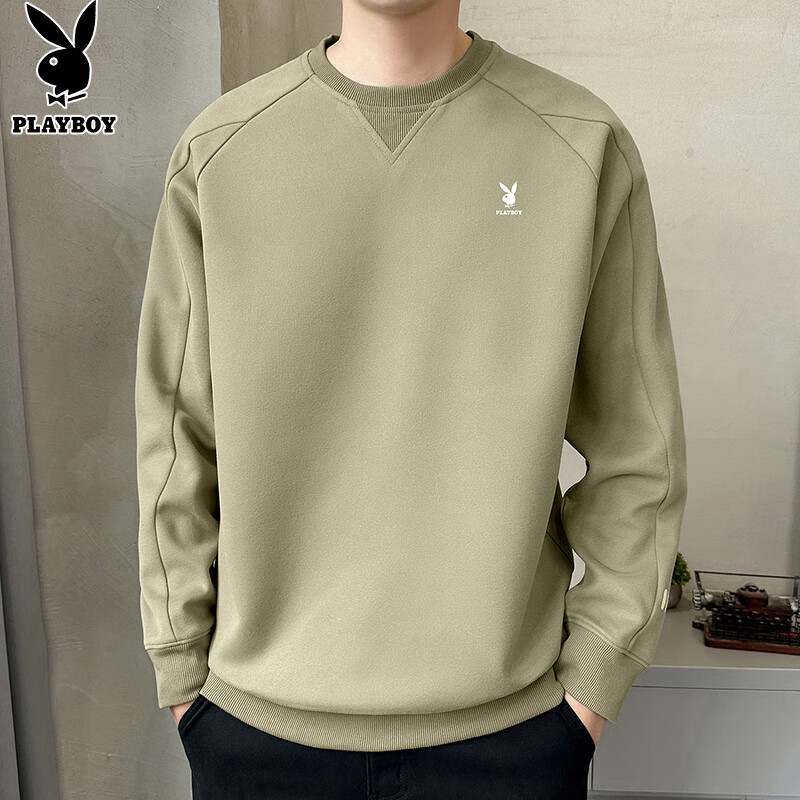 Playboy Sweatshirt for Men, Round Neck, Autumn New Retro Moisture-Wicking Men's...