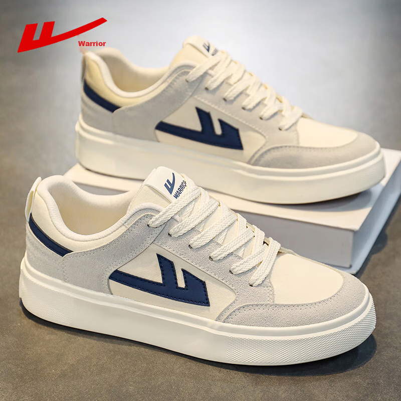 Warrior Men's Shoes, Fashionable Flat-Bottomed Sneakers, Versatile Lace-Up Sport...