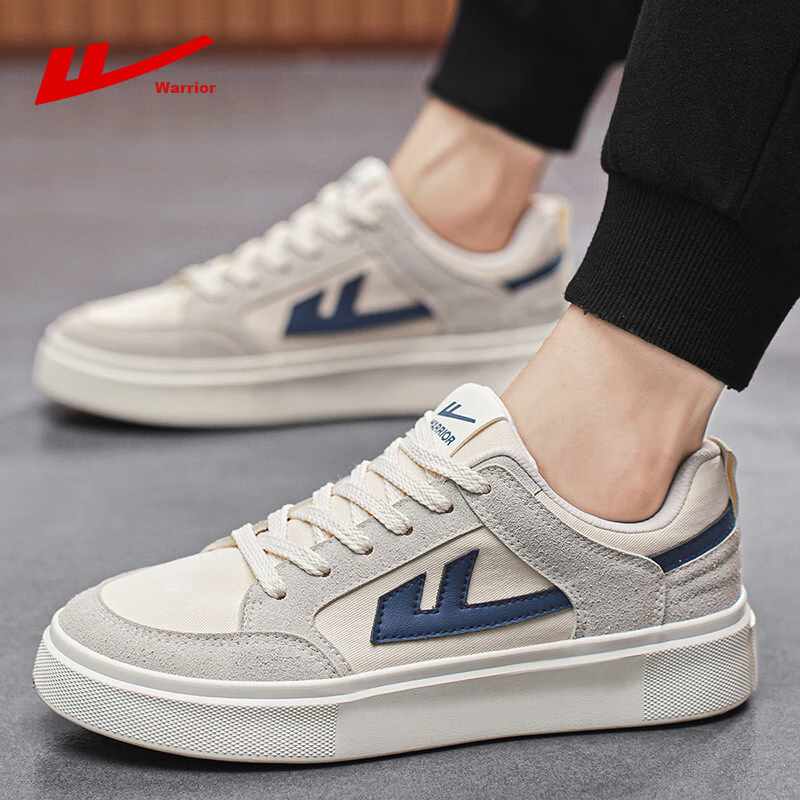 Warrior Men's Shoes, Fashionable Flat-Bottomed Sneakers, Versatile Lace-Up Sport...