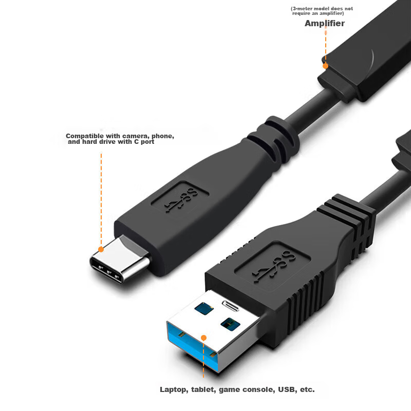 Kesai Future USB to Type-C Cable, Camera HD Transmission Cable, Type-C Extension...