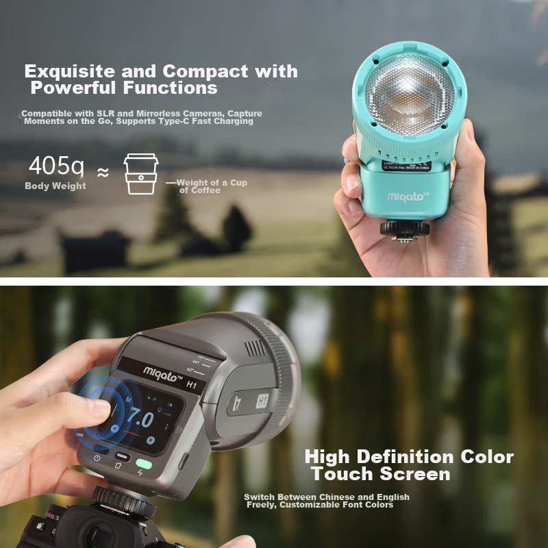 JINBEI H1 Round Head LED Video Light, Fill Light, All-In Portable, for Outdoor S...