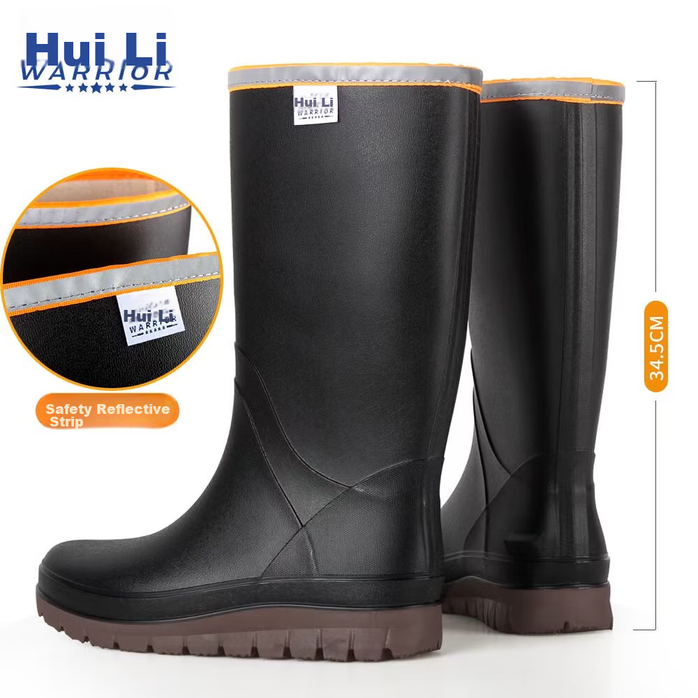Warrior Rain Boots for Men, High-Top Fishing Overshoes, Waterproof, Non-Slip, We...