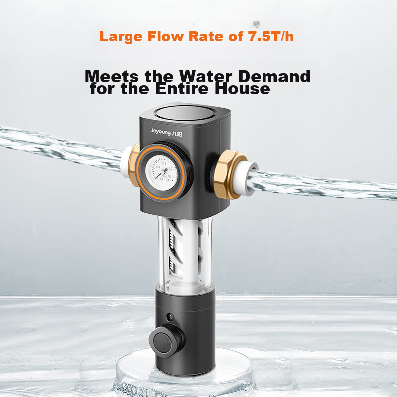 Joyoung Pre-Filter 40 Micron Backwash Pressure Gauge Monitoring, Whole House Wat...
