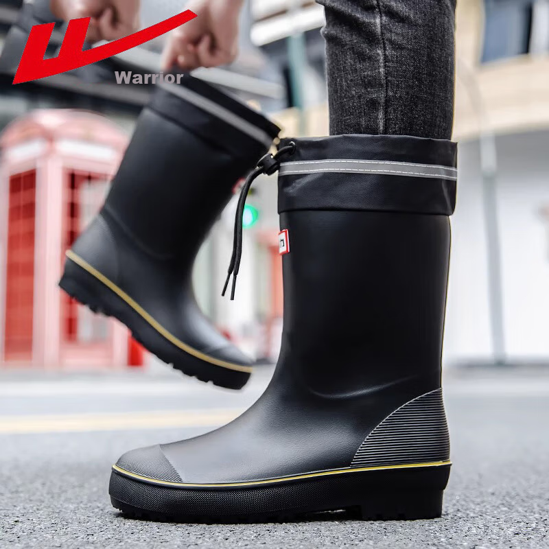 Huili Rain Boots, Mid-Calf Overshoes, Men's Waterproof Shoes, Non-Slip Fishing S...
