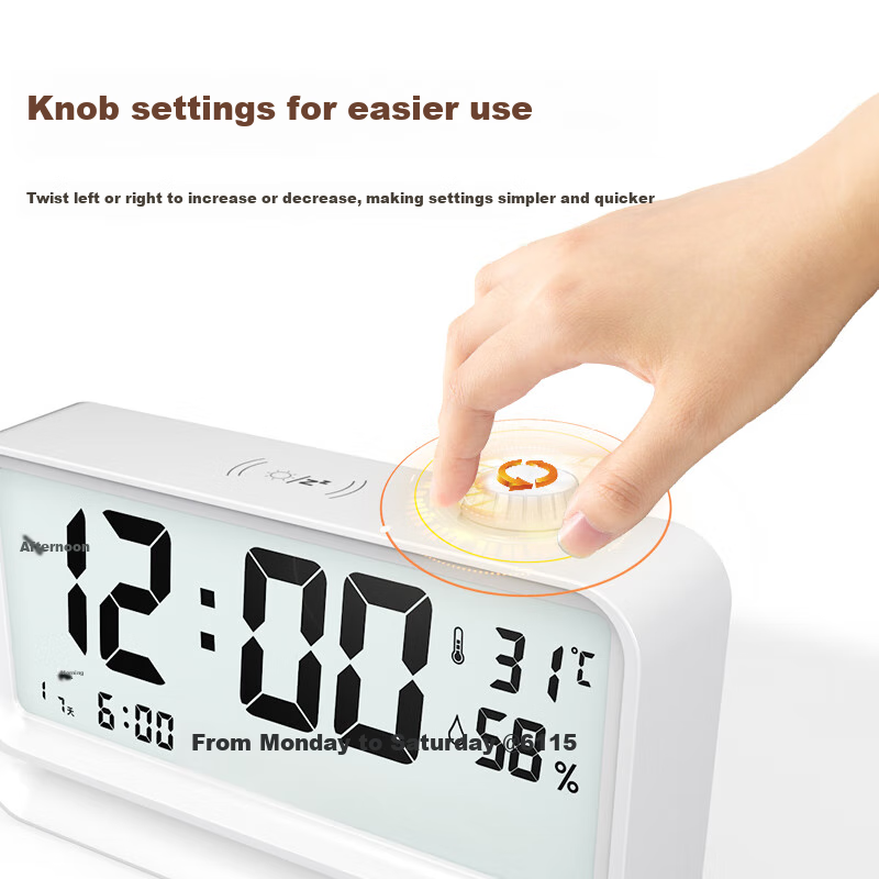 Compas Alarm Clock Student 2025 New Model Temperature and Humidity Electronic Cl...