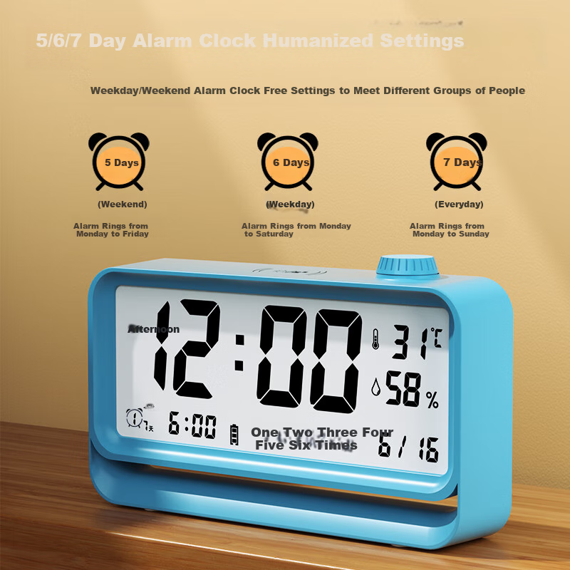 Compas Alarm Clock Student 2025 New Model Temperature and Humidity Electronic Cl...