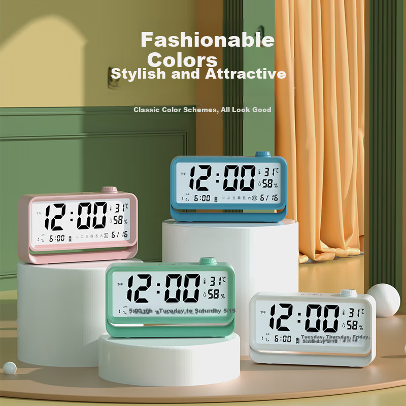 Compas Alarm Clock Student 2025 New Model Temperature and Humidity Electronic Cl...