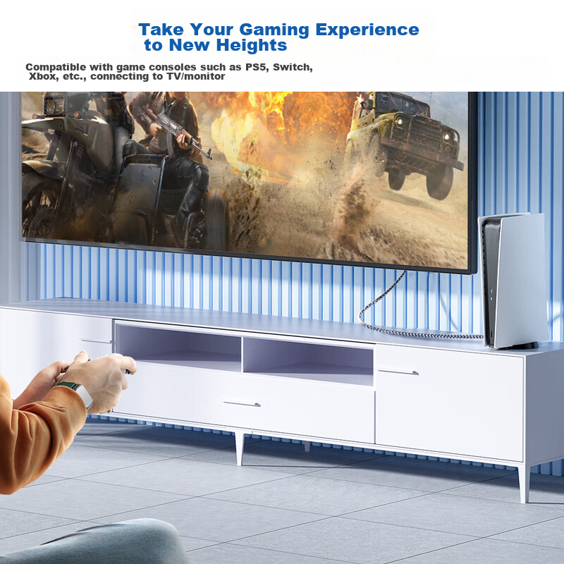 Jinghua HDMI Cable 2.1 Version, 8K60HZ Ultra-High Definition Cable, 4K144Hz, Com...