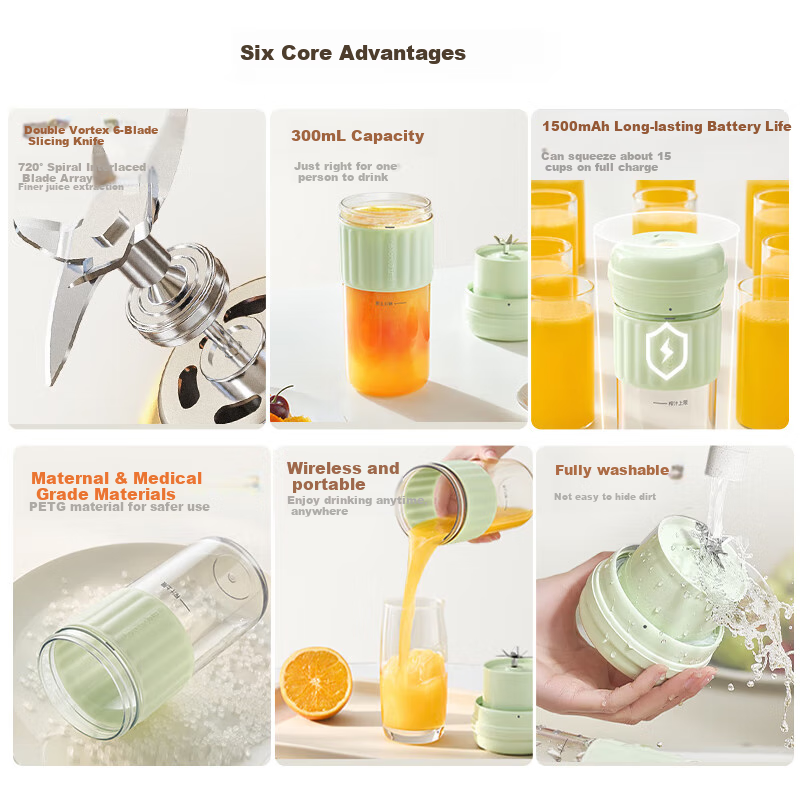 Joyoung Juicer Cup, Home Small Portable Juicer, Fruit And Vegetable Juice Maker,...