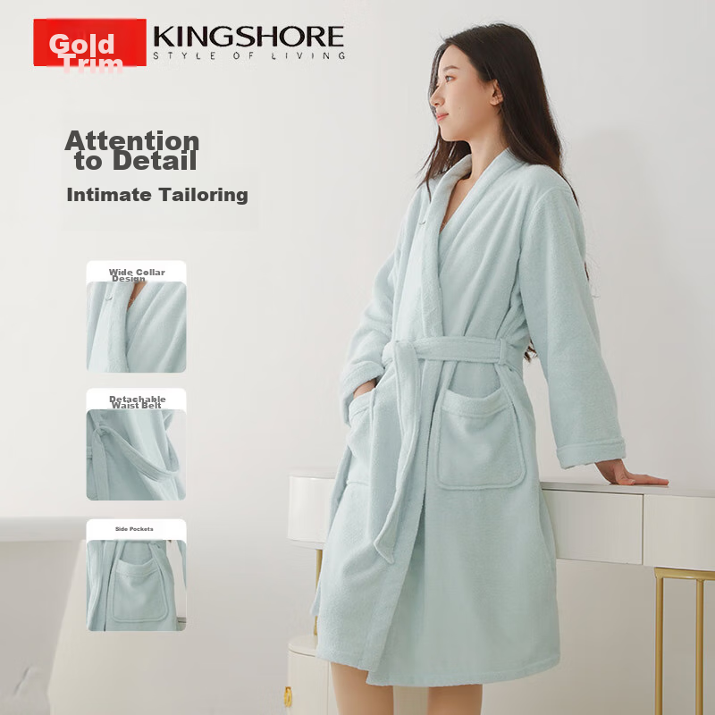 Jinhao Bathrobe, Pure Cotton Sleepwear, Five-Star Hotel All-Season Style, Couple...