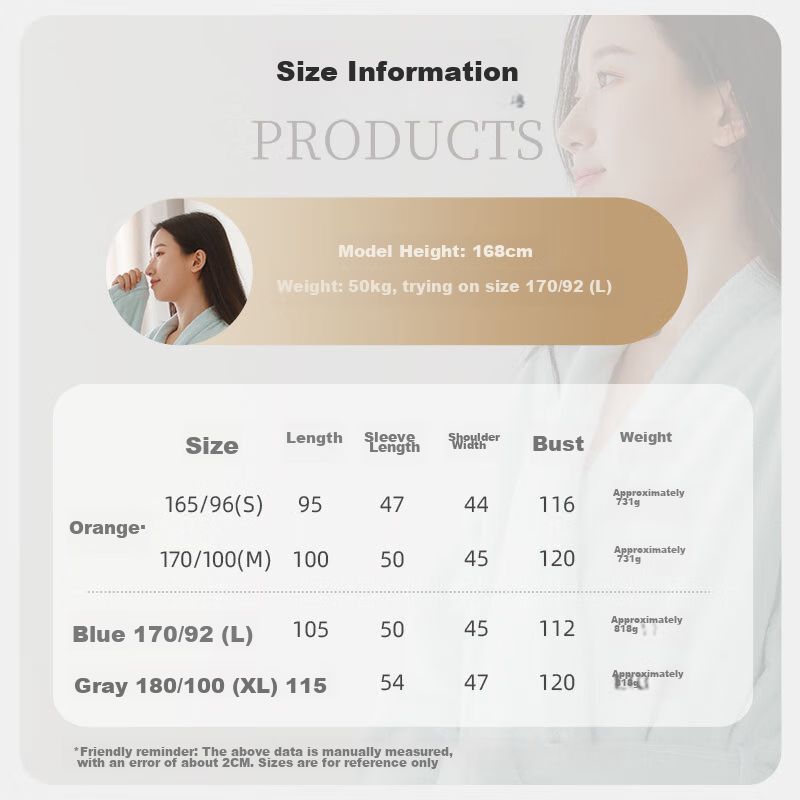 Jinhao Bathrobe, Pure Cotton Sleepwear, Five-Star Hotel All-Season Style, Couple...