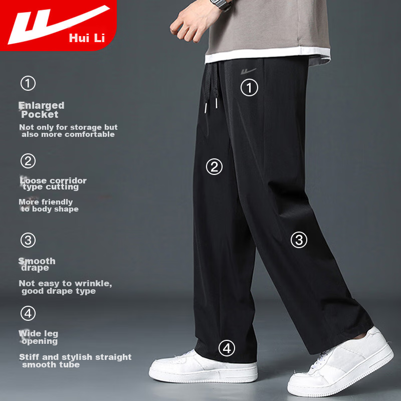 Warrior Men's Sweatpants, Loose Straight-Leg Wide-Leg Pants for Spring And Autum...