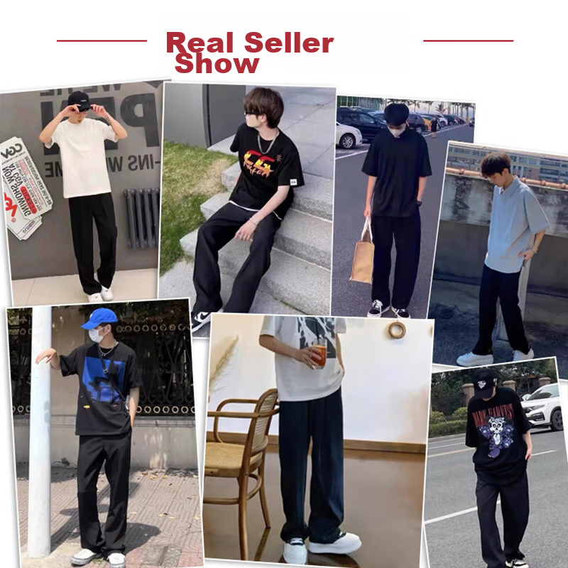 Warrior Men's Sweatpants, Loose Straight-Leg Wide-Leg Pants for Spring And Autum...