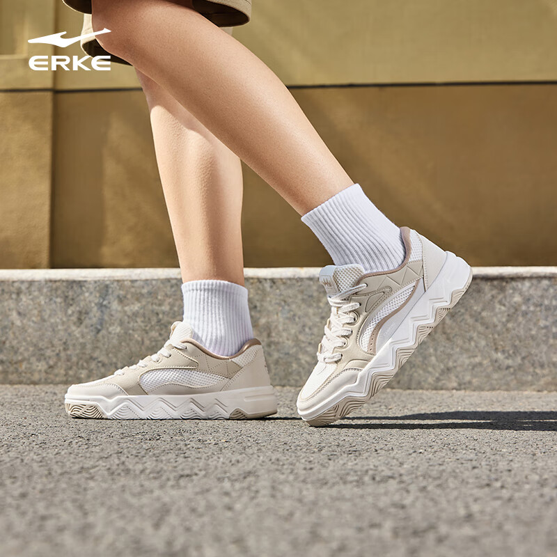 ERKE Skate Shoes Summer New Women's Shoes White Shoes Casual All-match Sports Sh...
