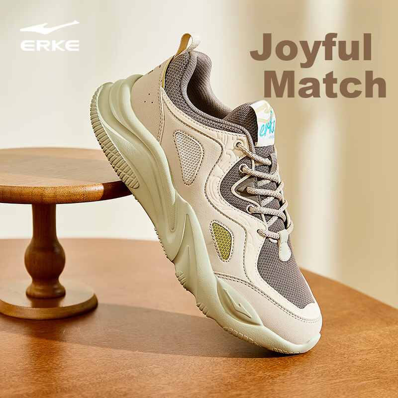 Hongxing Erke Casual Shoes for Men, 2025 New Style, Leather Mesh Breathable Snea...