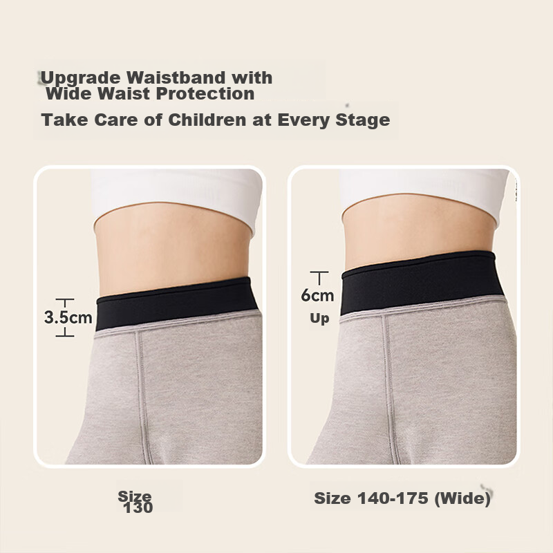 Jiushi Ban Children's Thermal Pants, Girls' Spring And Autumn High-Waist Elastic...