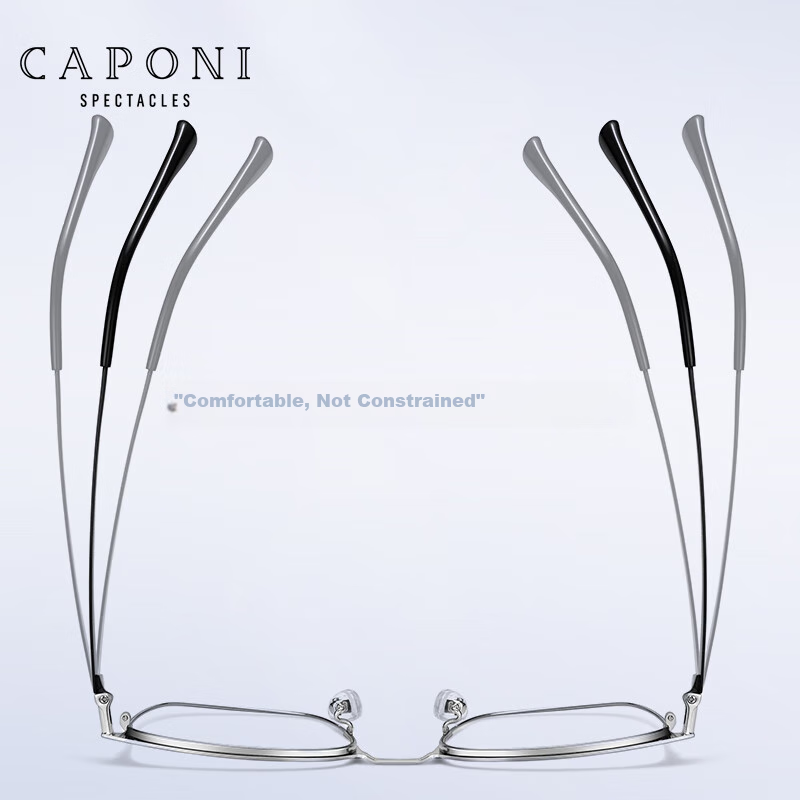 Jiaboli Color-changing Anti-Blue Light Glasses for Men, Pure Titanium Eyebrow Fr...