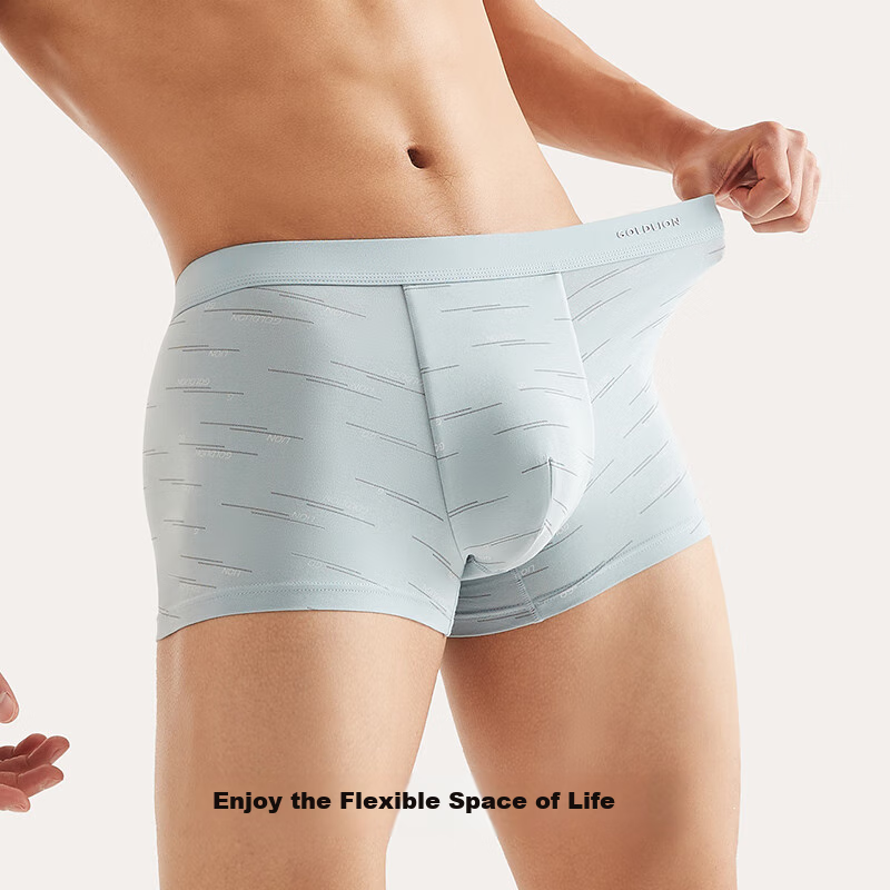 GOLDLION Men's Cotton Breathable Boxer Briefs Moisture Wicking Printed Shorts Un...