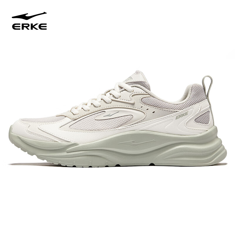 ERKE Men's Casual Shoes Breathable Leather Mesh Lightweight Sports Shoes Men's L...