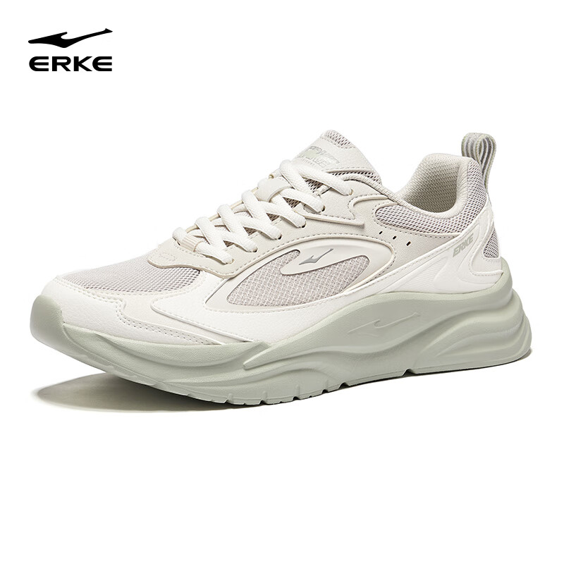 ERKE Men's Casual Shoes Breathable Leather Mesh Lightweight Sports Shoes Men's L...