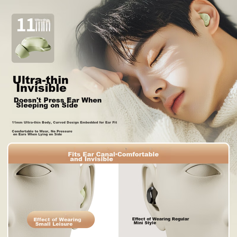 Snake Saint Xiao You ANC Active Noise Cancellation Ultra-Thin Sleep Bluetooth He...