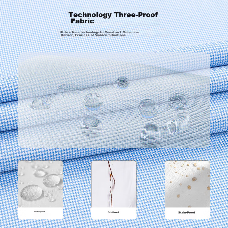 FIRS Wrinkle-Resistant, Stain-Resistant, And Water-Repellent Non-Iron Long Sleev...