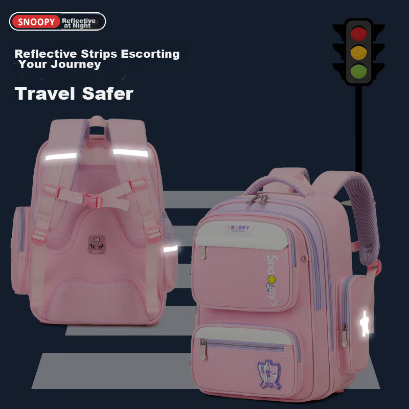 Snoopy Backpack for Elementary School Students, Children's Spine-Protecting And...
