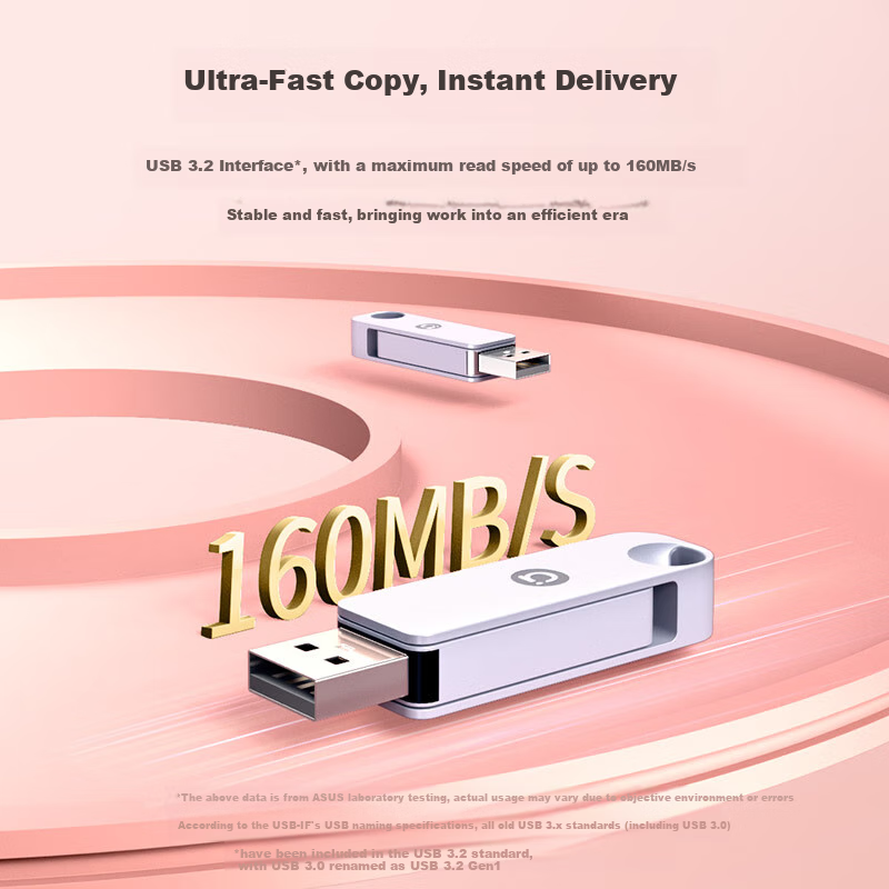 ASUS ADATA 128GB USB 3.2 Gen 1 Metal Rotating Flash Drive Stylish Durable Yin Ta...