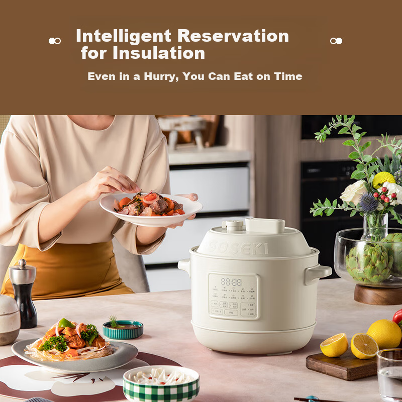 Soseki Electric Pressure Cooker 3L Home Automatic Air-Cooled Pressure Relief, Mu...