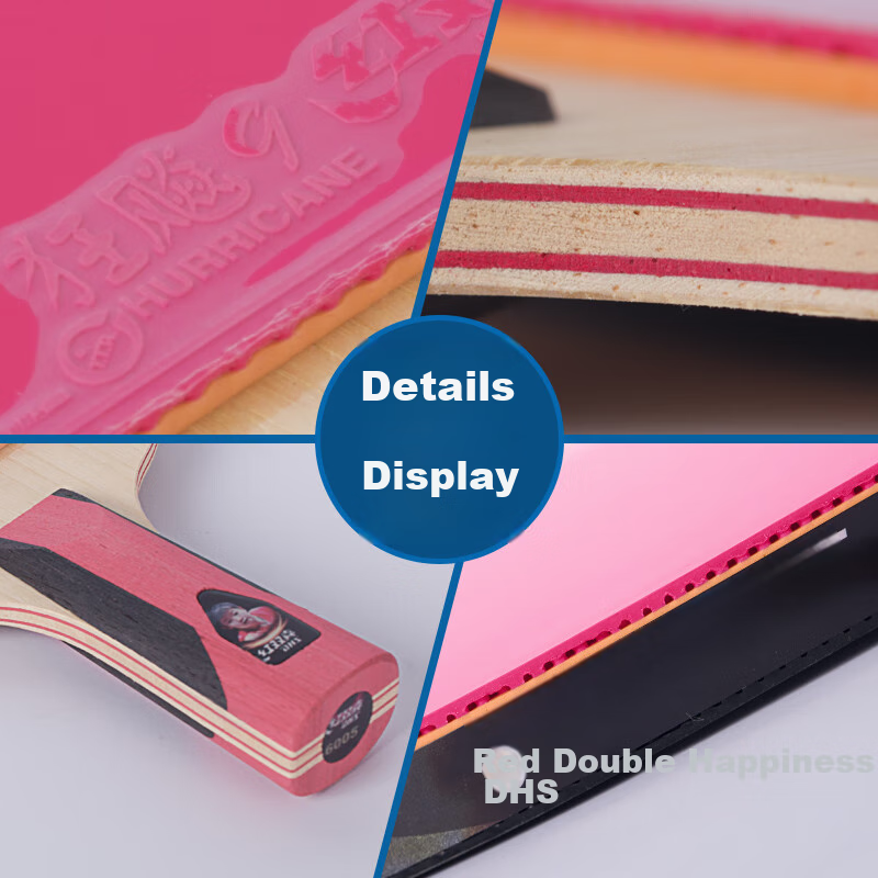 DHS Kuangbiao Peach Pink Six-Star Table Tennis Racket, Straight Handle, Competit...