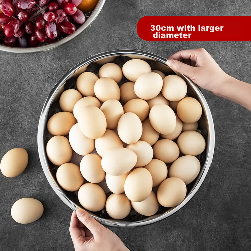 Meichun (Maxcook) 304 Stainless Steel Bowl And Sieve Set, 2 Pieces, 30cm Thick L...