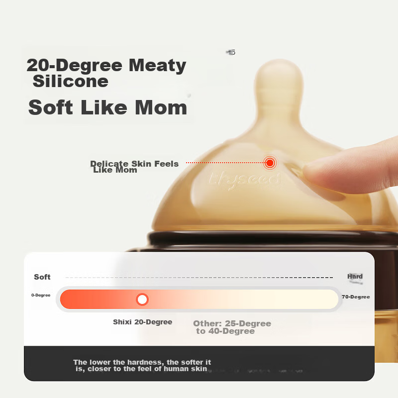 Shixi Newborn Bottle, 0-6 Months, Silicone Bottle, Breast-Like, Weaning, Shatter...