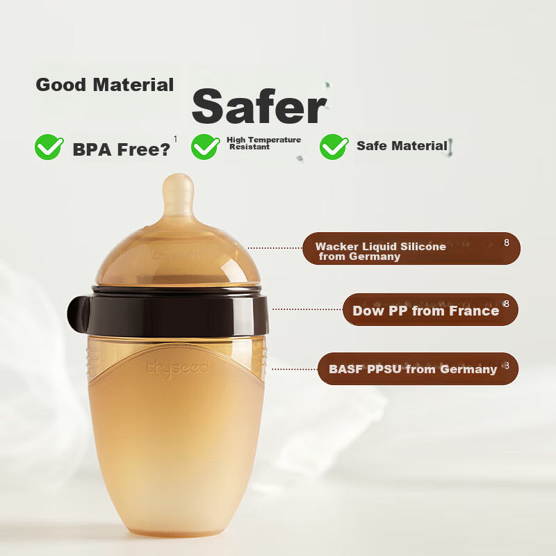 Shixi Newborn Bottle, 0-6 Months, Silicone Bottle, Breast-Like, Weaning, Shatter...