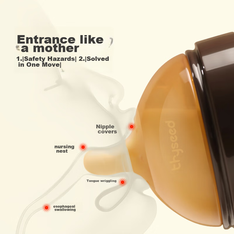 Shixi Newborn Bottle, 0-6 Months, Silicone Bottle, Breast-Like, Weaning, Shatter...