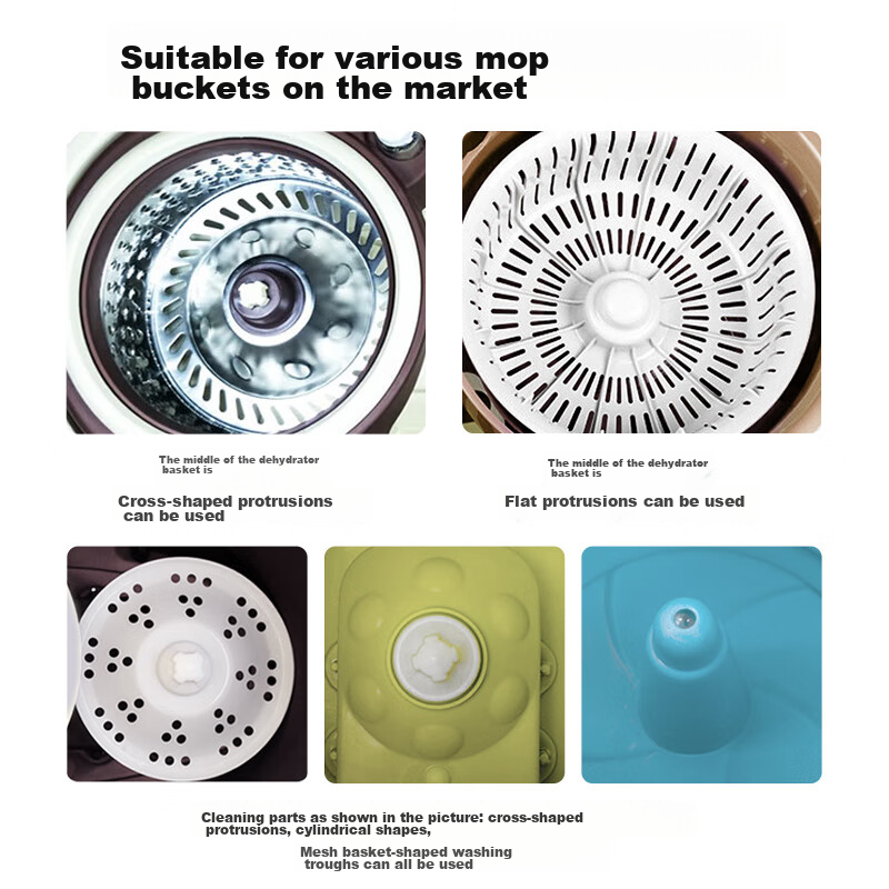 Jiajie Youpin Labor-Saving Mop Handle, Rotating Thickened Mop Disc, Dust Push Ro...