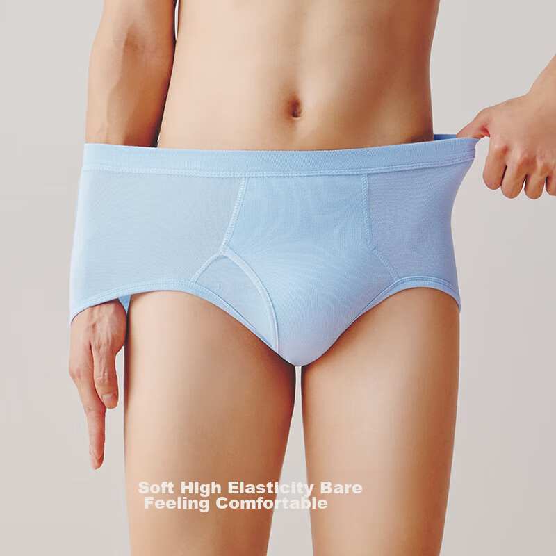 Sanqiang Men's Underwear [100% Cotton High-Waist] High-Elastic Ribbed Breathable...