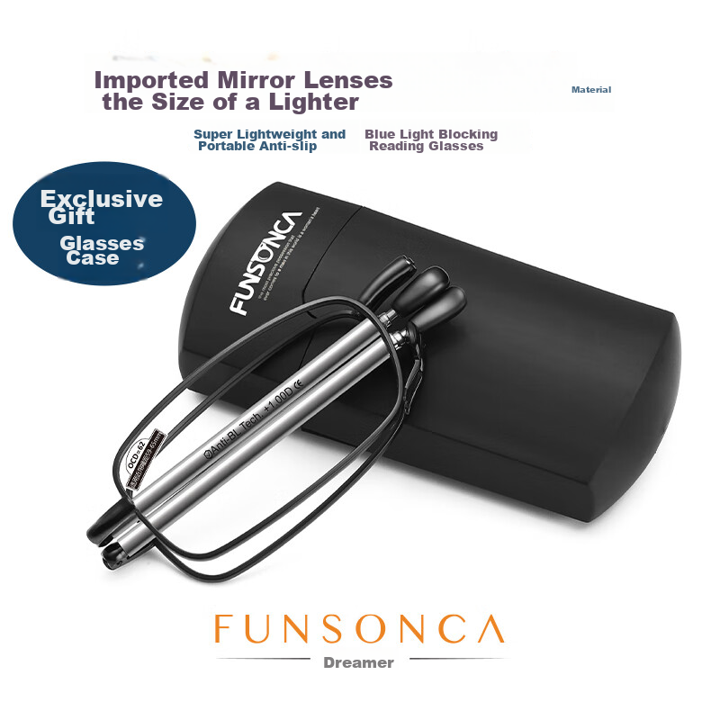 Fantasy Anti-Blue Light Foldable Swiss Imported Material Reading Glasses, Lightw...