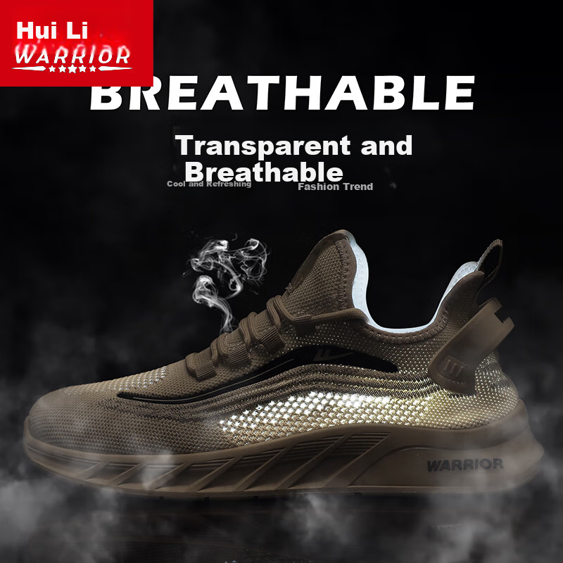 Warrior Men's Flyknit Mesh Shoes 2025 Summer New Breathable Anti-slip Men's Spor...