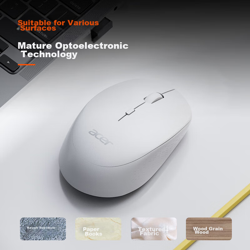 Acer Wireless 2.4GHz Office Mouse, Type-C Rechargeable, Symmetrical Mouse, Porta...