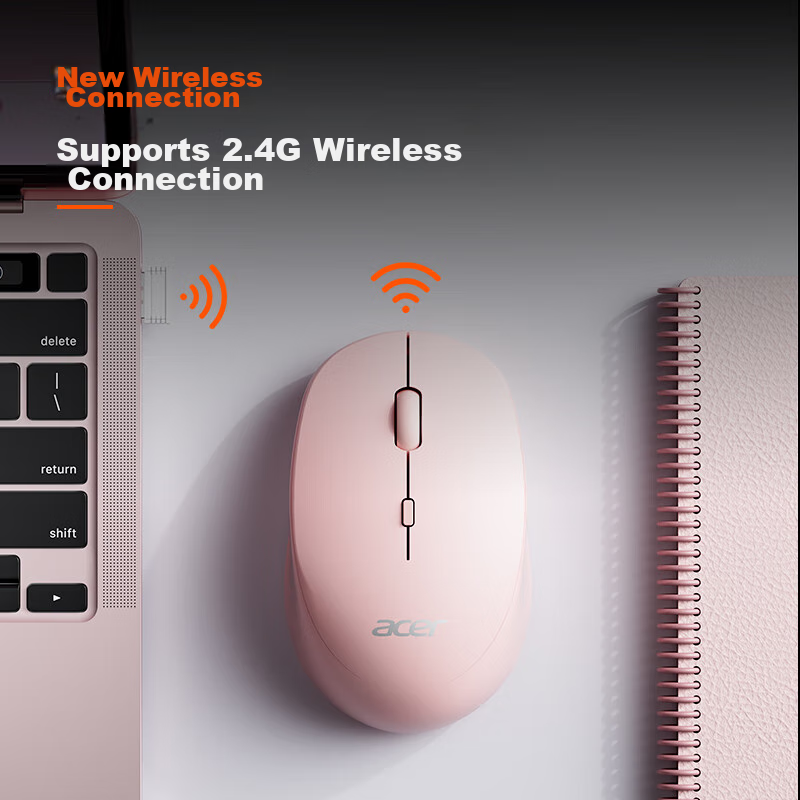 Acer Wireless 2.4GHz Office Mouse, Type-C Rechargeable, Symmetrical Mouse, Porta...