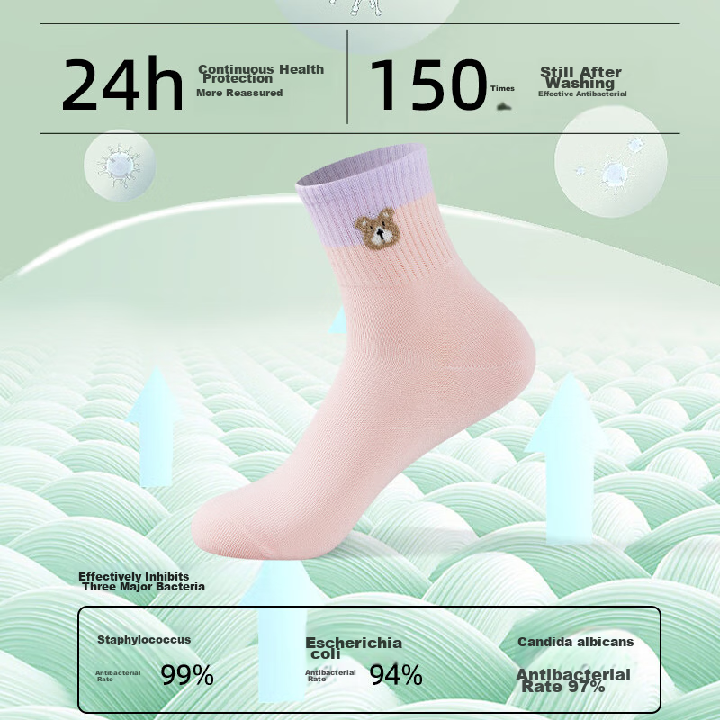Liangrenfang Women's Summer Socks, 100% Pure Cotton, 7A Grade Odor-Resistant And...