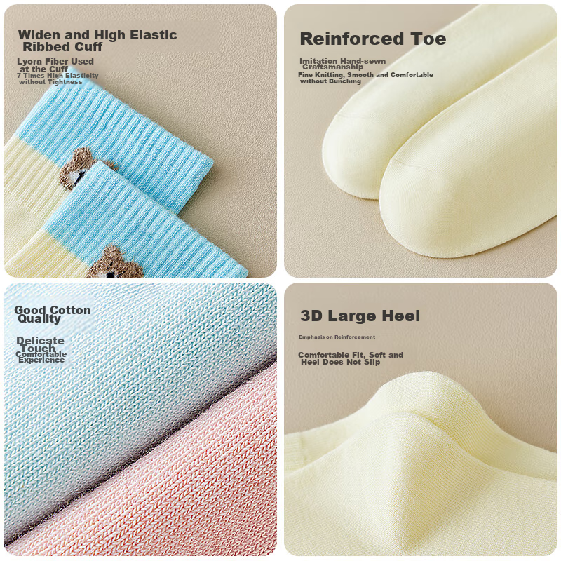 Liangrenfang Women's Summer Socks, 100% Pure Cotton, 7A Grade Odor-Resistant And...