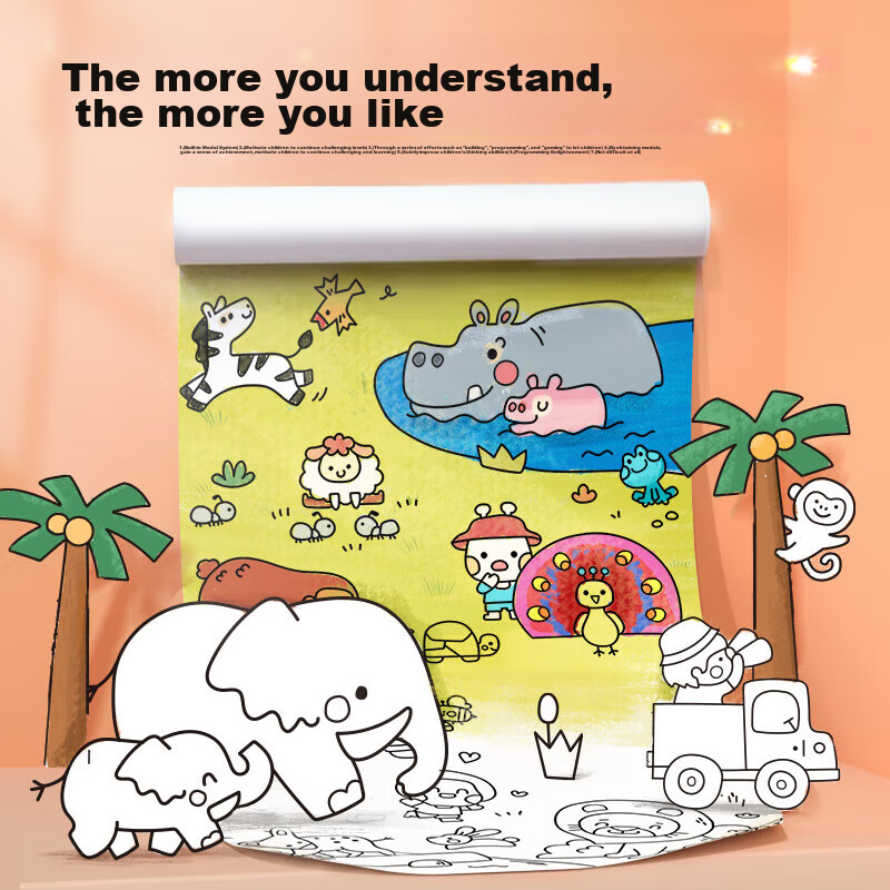 Meletongnian Children's Doodle Coloring Roll, Drawing Paper, No Wall Staining, F...