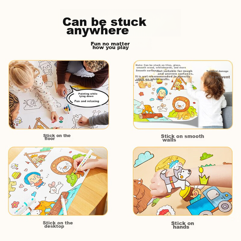 Meletongnian Children's Doodle Coloring Roll, Drawing Paper, No Wall Staining, F...