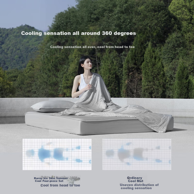 LUOLAI Home Textile Baby Class A Summer Cool Four-piece Set Ice Silk Mat Can Be...