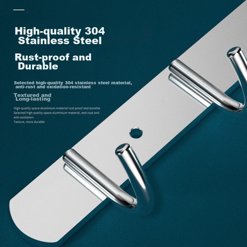 Mengting Hook-Free 304 Stainless Steel Adhesive Hooks, Clothes Hooks, Bathroom H...