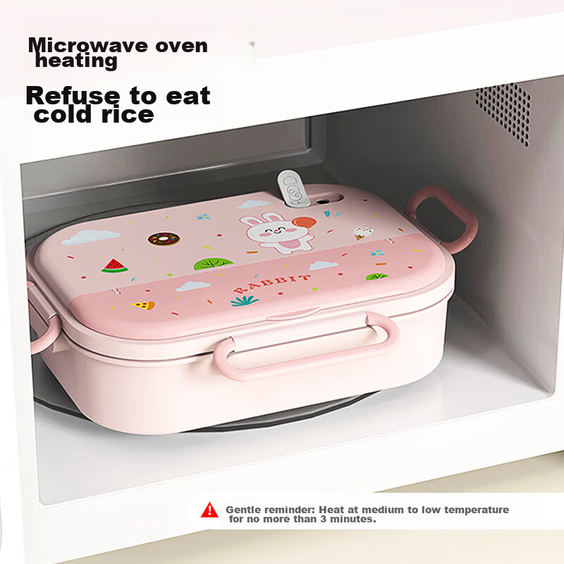 Maxcook 316 Stainless Steel Lunch Box, Microwave-Safe 4-Compartment Insulated St...